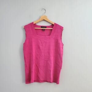 Cable & Gauge Pink Sleeveless Stretch Top 1X